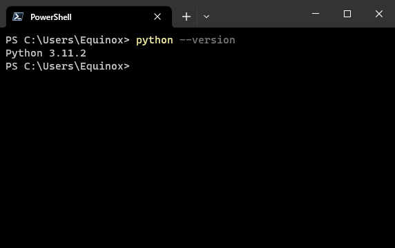 Enter "python --version" in Command Prompt, PowerShell, or Windows Terminal to verify that Python was correctly added to the path. 