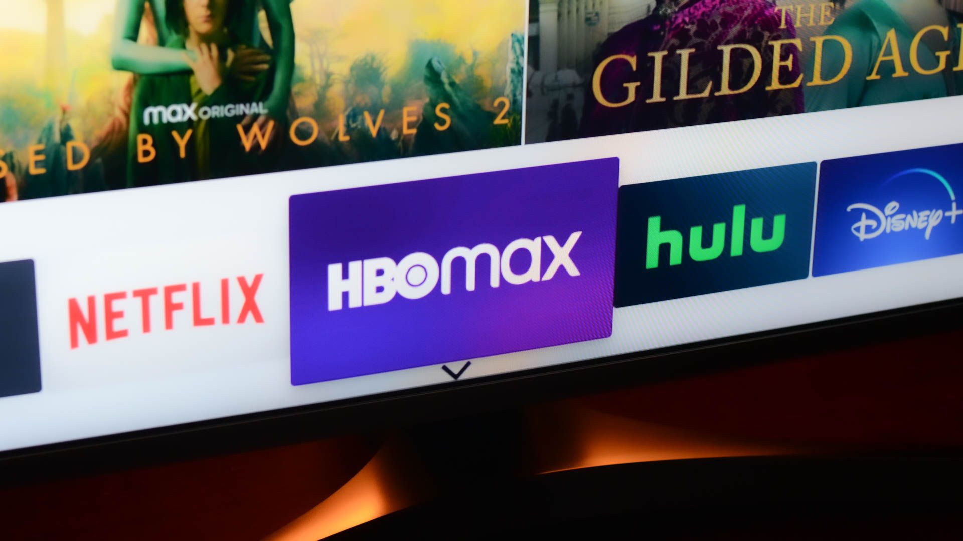 A smart TV showing the HBO Max logo.