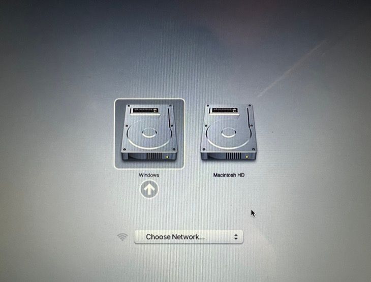 Choose between Windows and macOS partitions