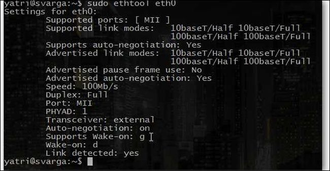 Use the Terminal to enable Wake on LAN on Linux