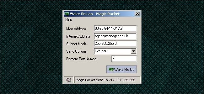 Wake on LAN Magic Packet user interface