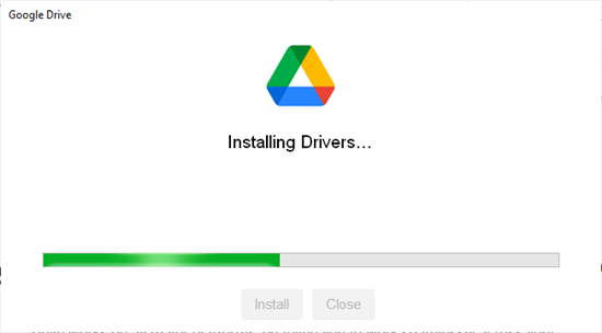 Drive for Desktop installing. 