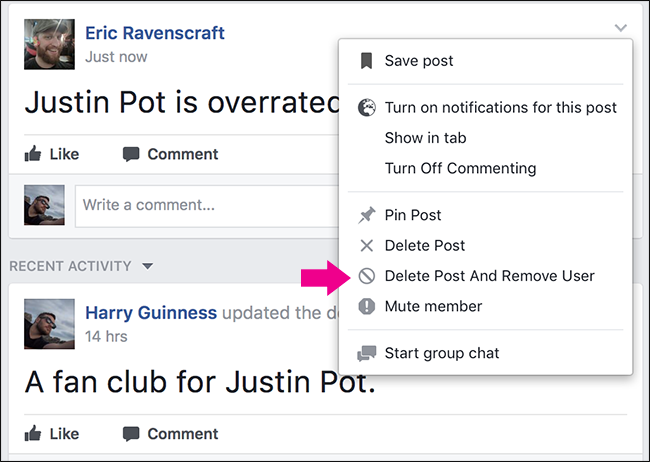 how to remove someone from seeing your post on facebook