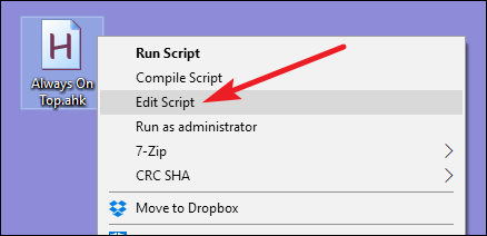 Right-click a script file and select &quot;Edit Script.&quot;