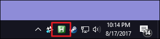 The AutoHotkey icon in the notification area.