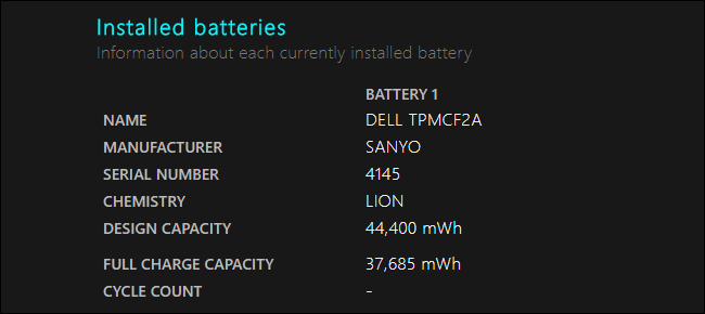 Checking the laptop battery report.