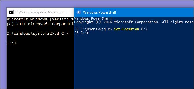 When to use the Windows command prompt vs. PowerShell