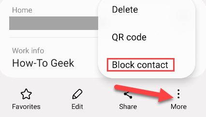 Select "Block Contact."