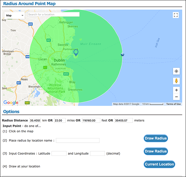 How to Find Out What Places Are a Specific Distance From You