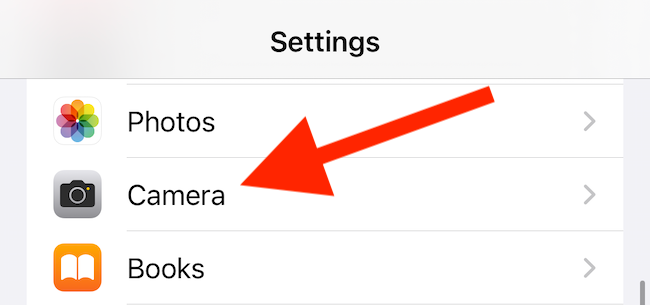 Tap the "Camera" option