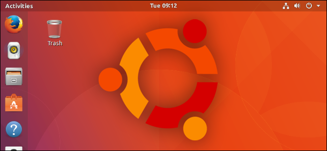 The Ubuntu logo on a desktop.