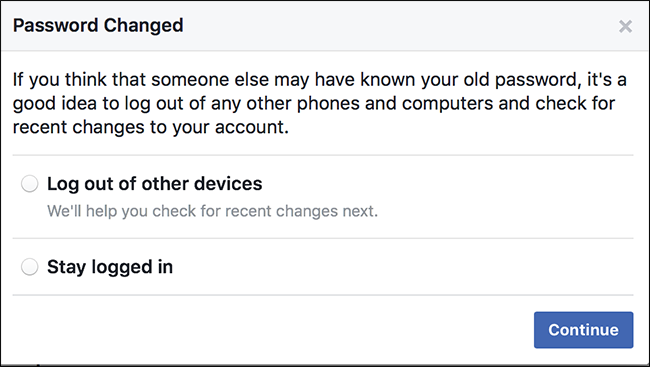 The &quot;Password Changed&quot; notification. You can forcibly log out all of your currently logged-in devices if you want. 