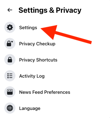 Click the "Settings" option