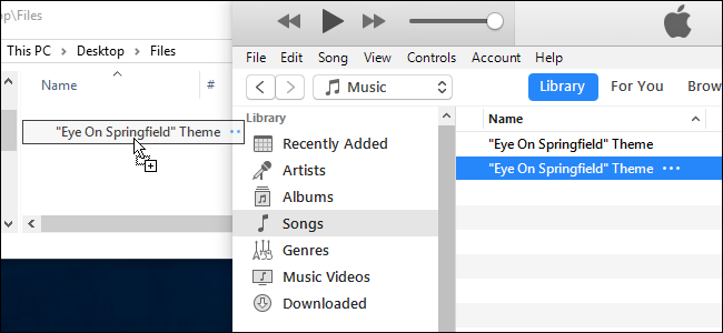 Drag the AAC version of the file to your desktop, or any other folder you want. 