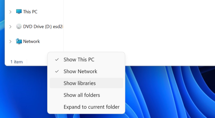 Unhide your media libraries on Windows 11
