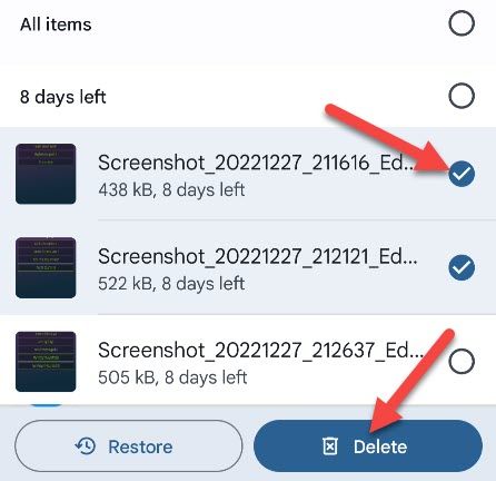 Select and delete files.