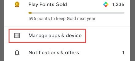 Tap "Manage Apps & Device."