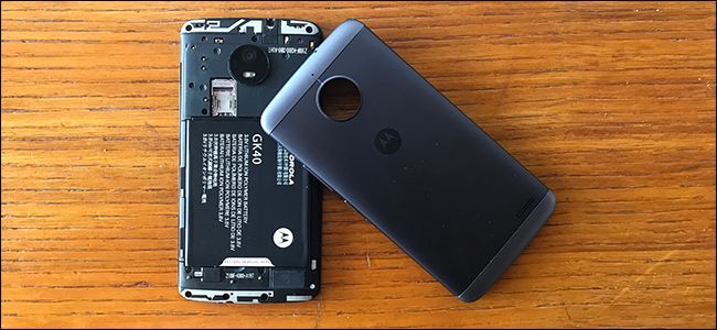 An Android phone with its battery cover removed.
