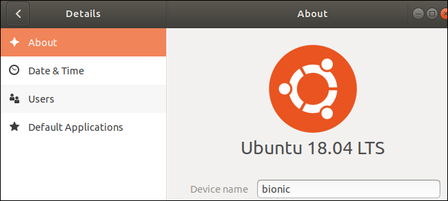 Ubuntu's About window