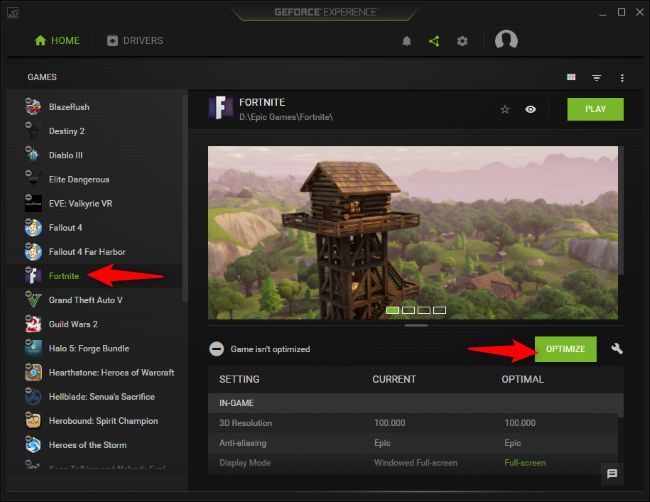 GeForce Experience can optimize settings on a game-by-game basis to maximize performance. 