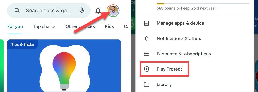 How to find Google Play Protect.