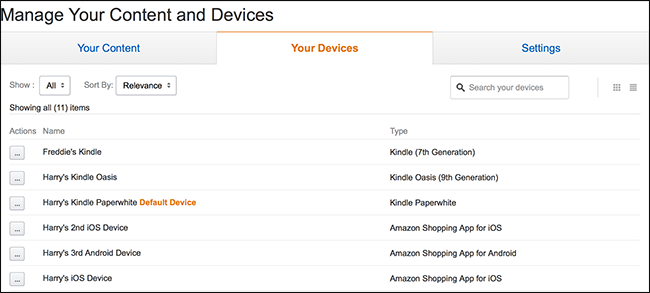 Head to the Manage Your Devices page on Amazon's website