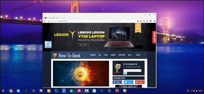 The Linux version of Firefox running on Chrome OS