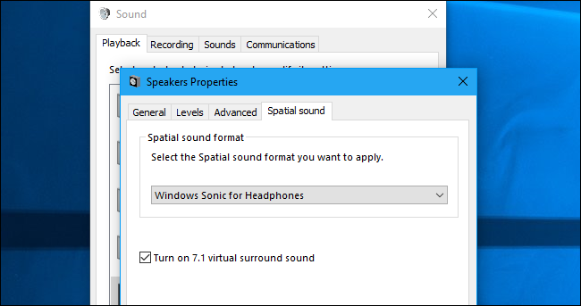 Windows sonic for online headphones