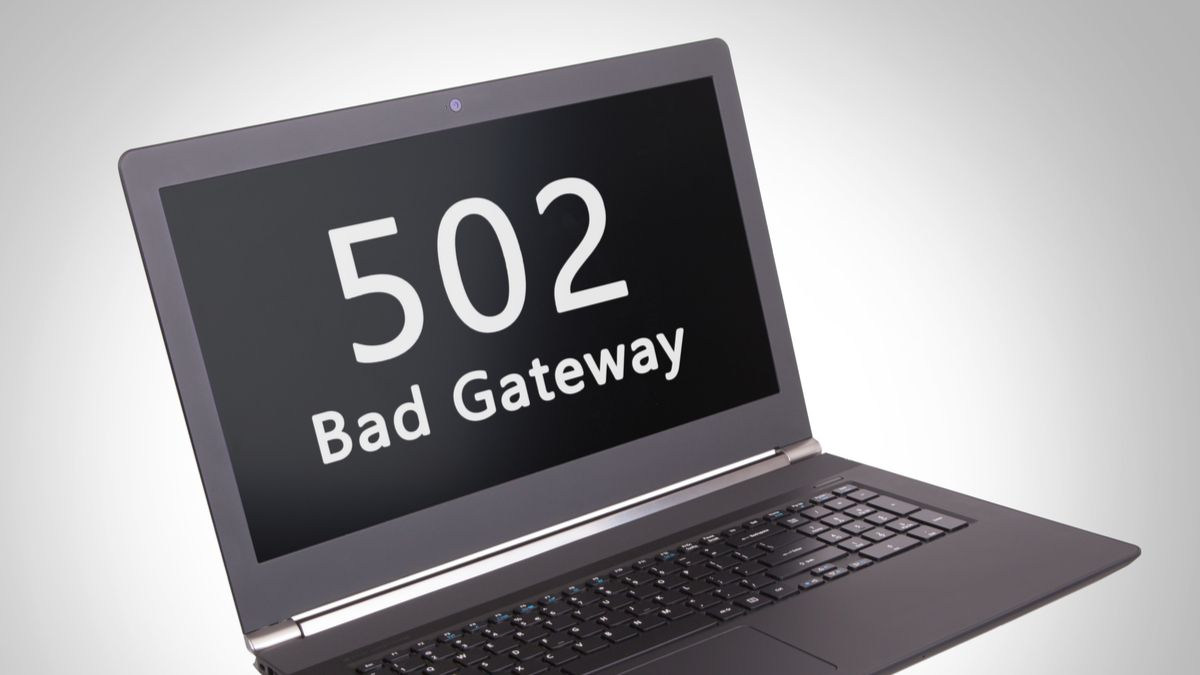 502 Bad Gateway error message on a laptop computer
