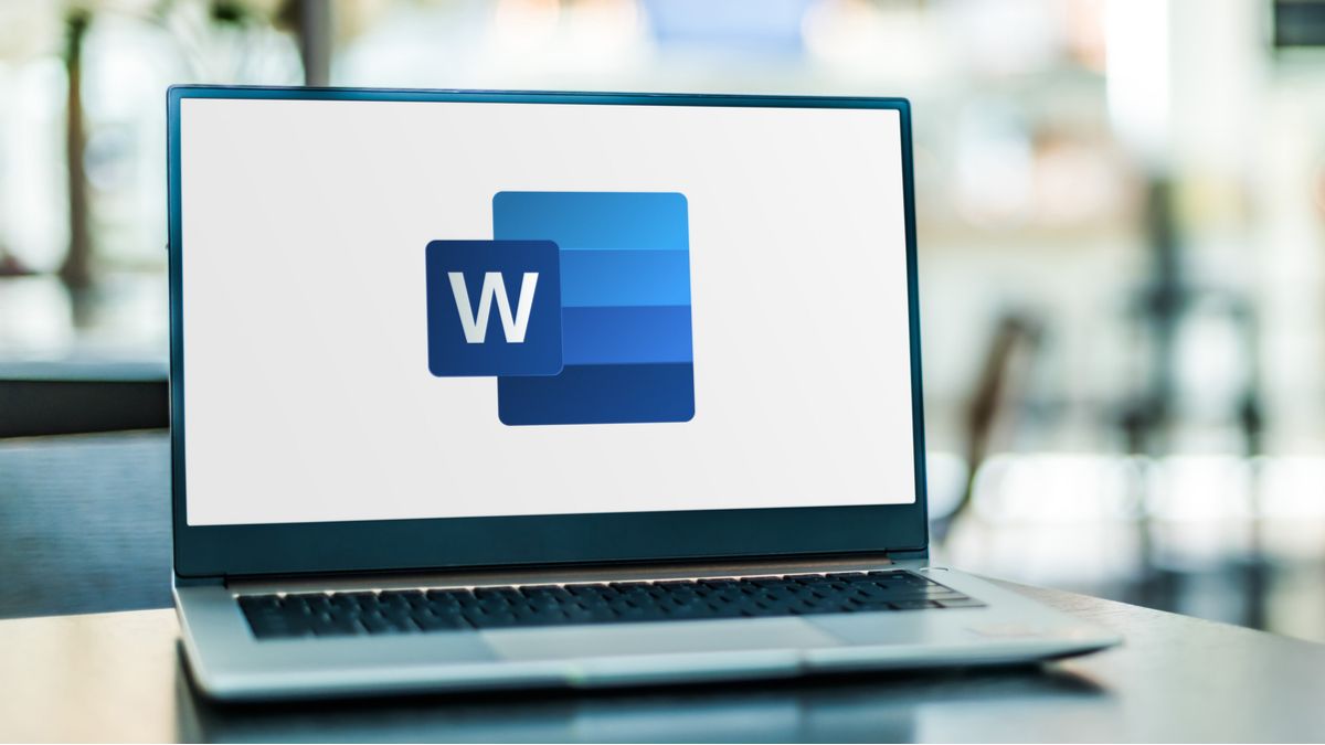 Microsoft Word logo on a laptop