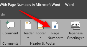Page Numbers Microsoft Word