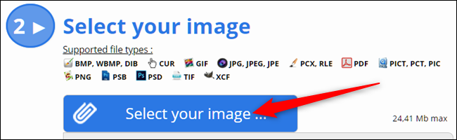 Click "Select your image."