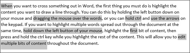 Highlight multiple words in Word