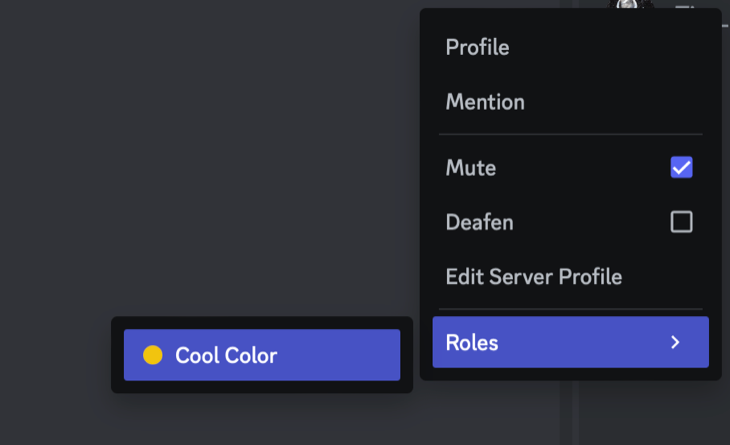 Assign role in Discord sidebar