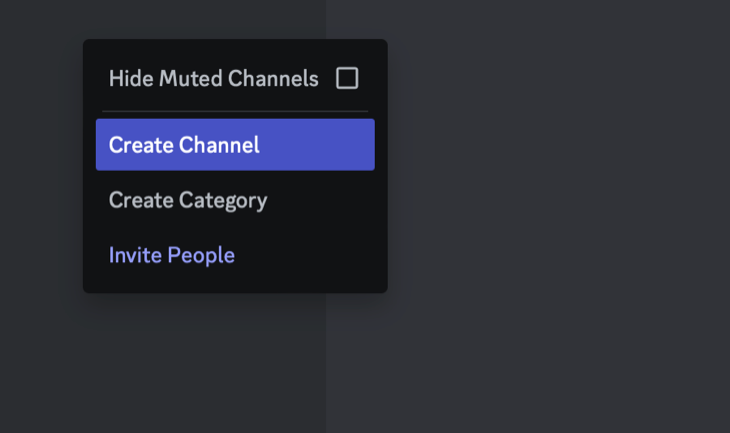 Create Discord channel from the sidebar