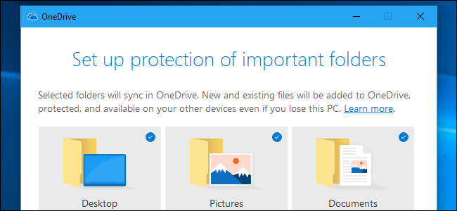 Setting up folder protection on OneDrive.