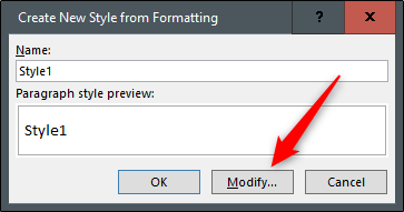 Create new style from formatting