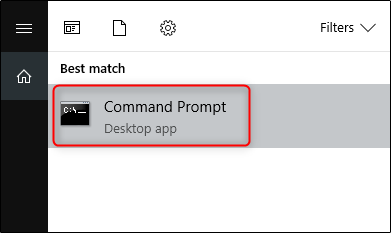 Open Command Prompt in Start Menu