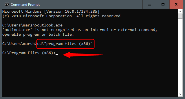 Program Files in Command Prompt