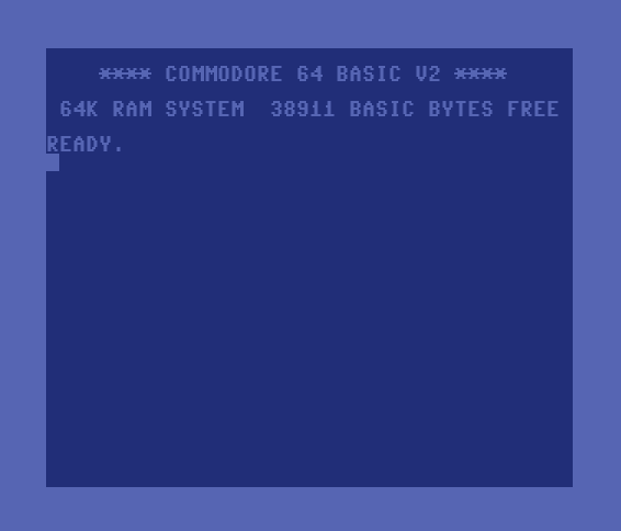 C64 BASIC welcome screen