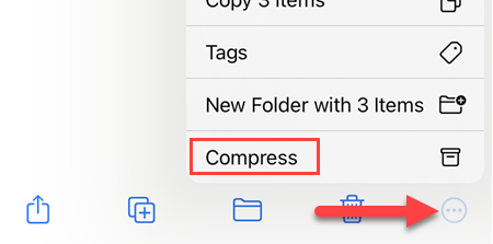 Open the menu and select "Compress."