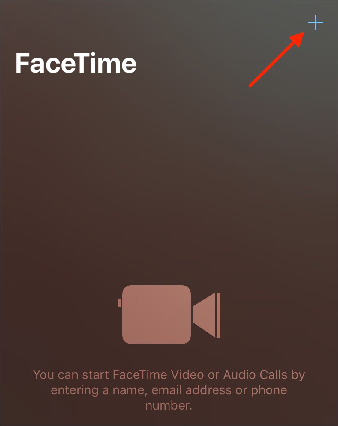 Tap plus icon to start a call