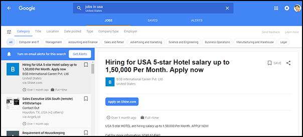 google-job-search-complete-list