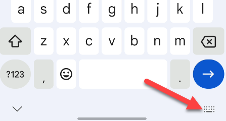 Tap the keyboard icon in the navigation bar.