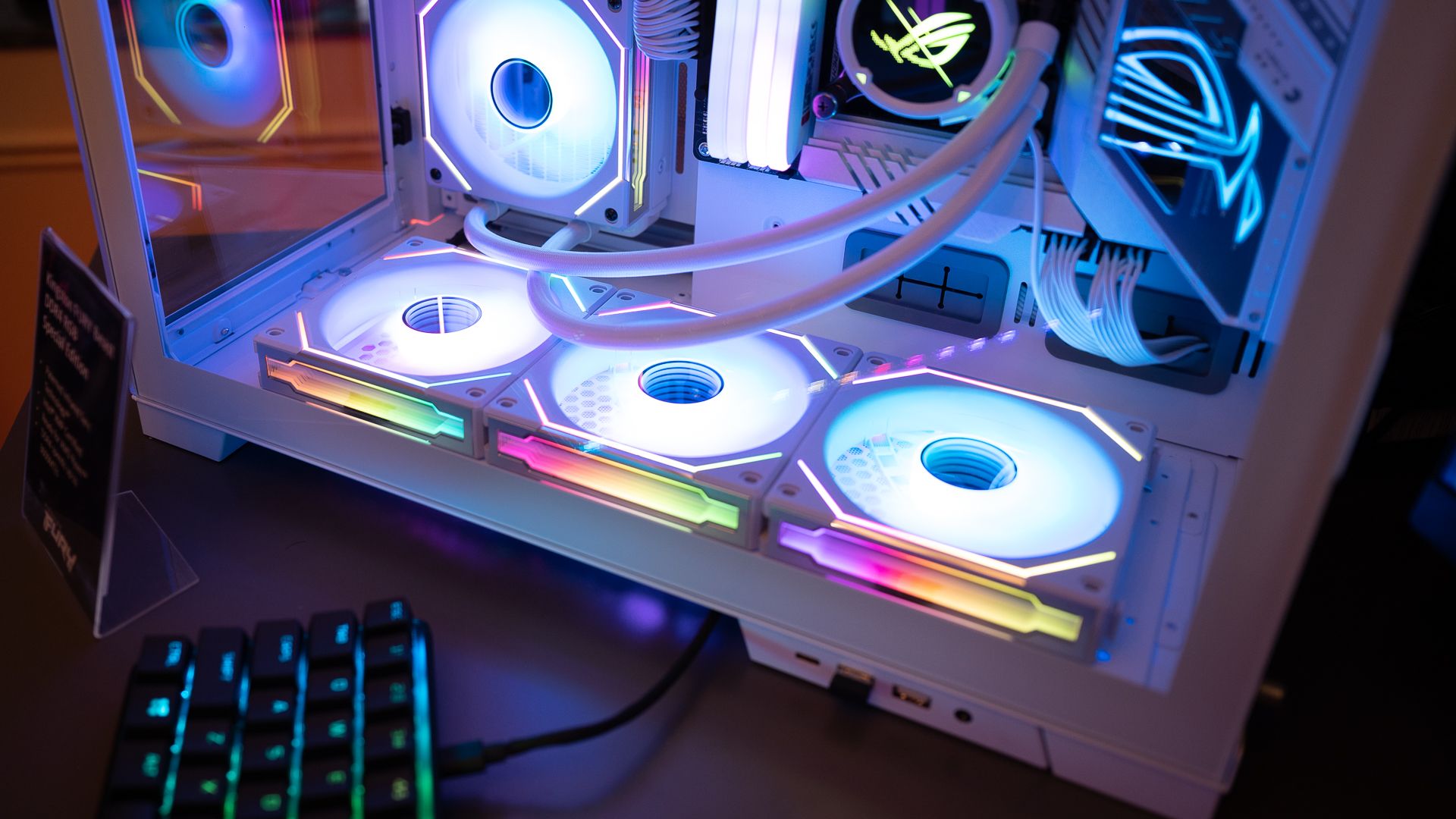 RGB fans inside a gaming PC.