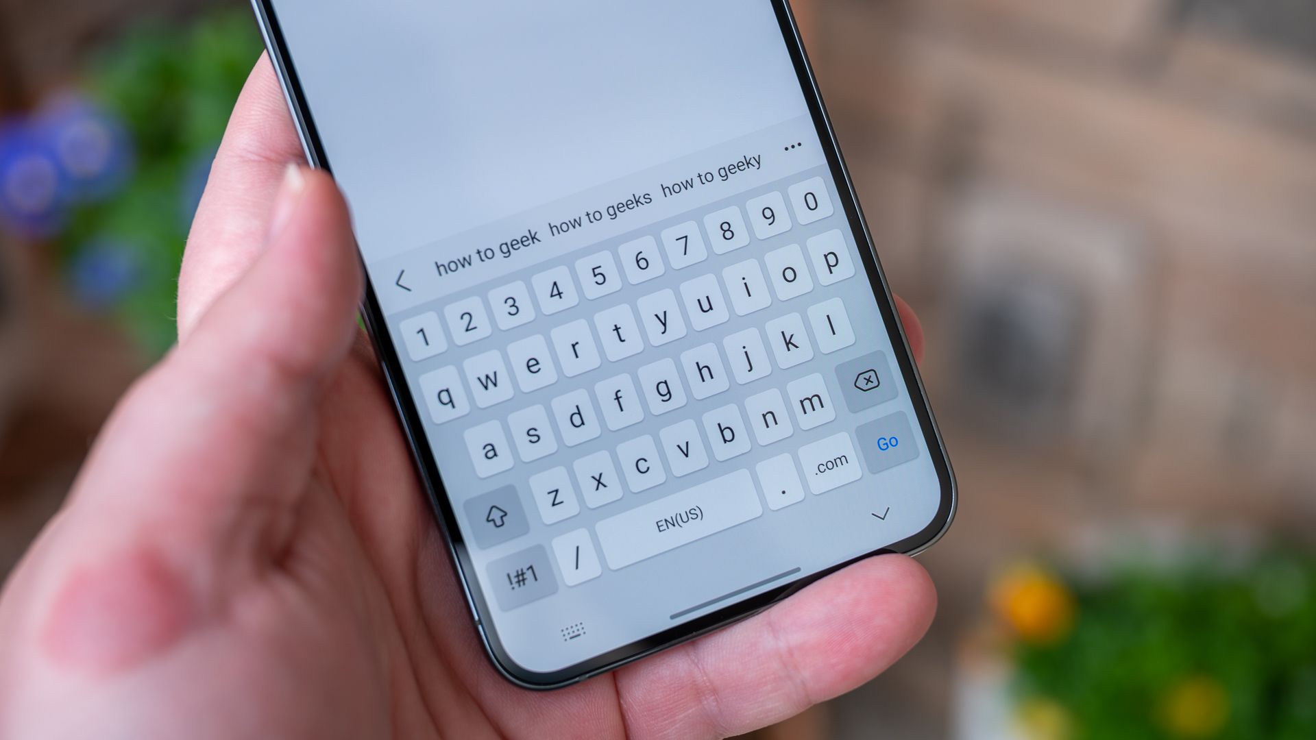 Virtual keyboard on Android phone.