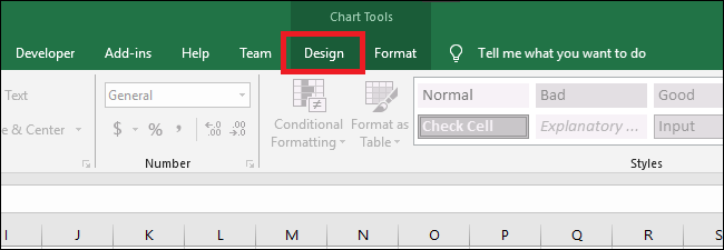 head to chart tools &gt; design