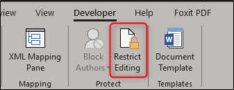 Restrict Editing