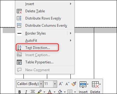 change text direction