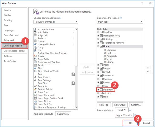 How to Add the Developer Tab to the Microsoft Office Ribbon